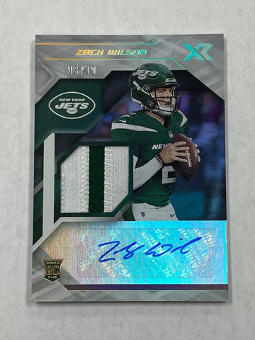 Jets Zach Wilson 2021 Panini XR No.RSA-ZWI 03/10 Autographed Relic Rookie Single Card