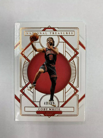 Bulls Coby White 2020-21 Panini National Treasures No.56 #49/49 Single Card