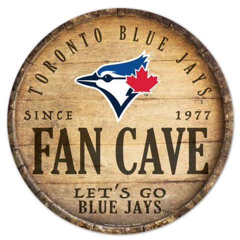 Blue Jays Wood Sign Round 14" Fan Cave