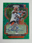 Bengals Chris Evans 2021 Panini Prizm No.424 23/75 Autographed Rookie Single Card