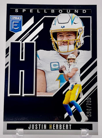 Chargers Justin Herbert 2025 Panini Donruss Elite No.34 Spellbound "H" #594/799 Single Card