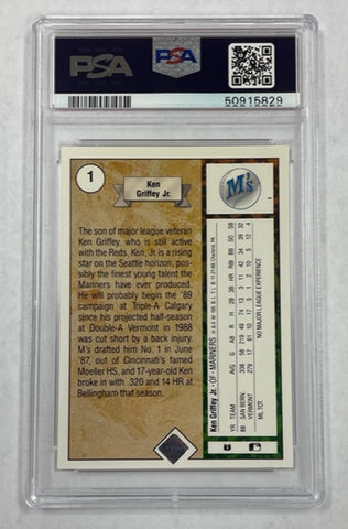 graded ken griffey jr rookie card Mariners Ken Griffey Jr 1989 Upper Deck No.1 PSA Graded 8 Rookie Singl – JP Sports