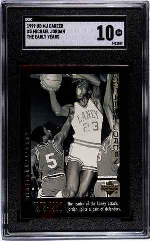 Bulls Michael Jordan 1999 Upper Deck MJ Career No.3 The Early Years SGC Graded 10 Single Card (9412887)
