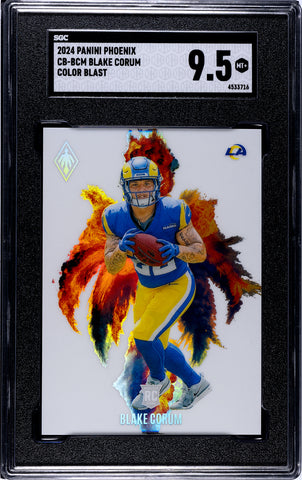Rams Blake Corum 2024 Panini Phoenix No.CB-BCM Color Blast Case Hit SGC Graded 9.5 Single Card