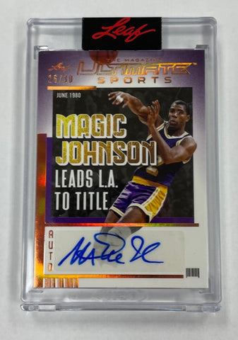 Lakers Magic Johnson 2021 Leaf Ultimate Sports No.UTM-MJ1 #26/30 Autographed Single Card