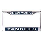 Yankees Laser Cut License Plate Frame Metallic Silver