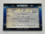 Musician Elton John 2022 Leaf Metal Pop Century No.LIC-69 Concert Ticket Single Card