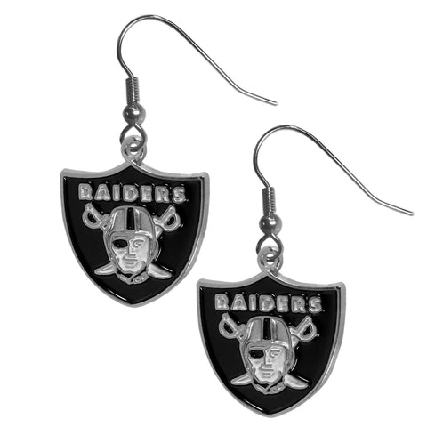 Raiders Earrings Dangle Chrome