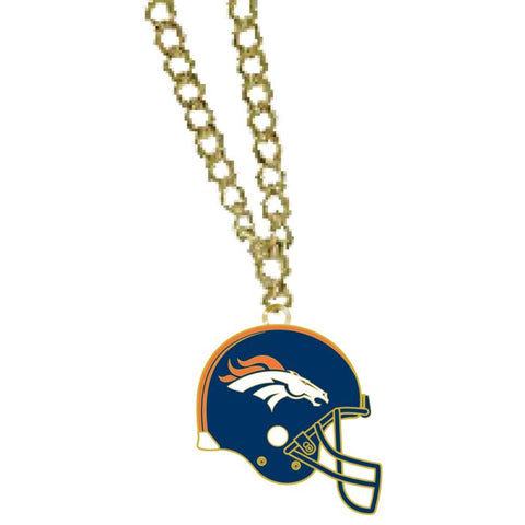 Broncos Necklace Gold Helmet