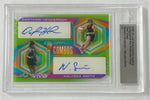 Fever/North Carolina Destanni Henderson Nalyssa Smith 2022-23 Leaf Vivid Pre-Production 1/1 Clear Green Dual Autographed Rookie Single Card