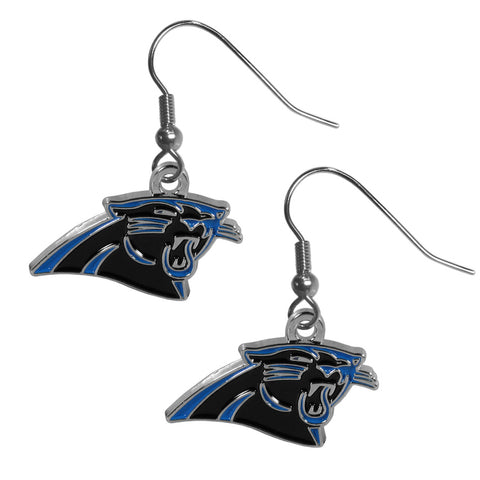 Panthers Earrings Dangle Chrome NFL