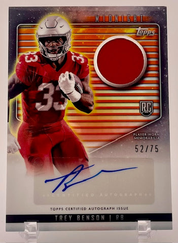 Cardinals Trey Benson 2024 Topps Midnight No.RJA-TB #52/75 Autographed Relic Single Card