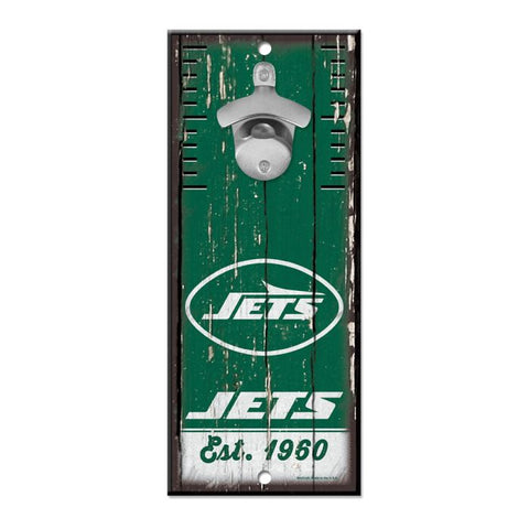 Jets 5x11 Wood Bottle Opener Sign NFL