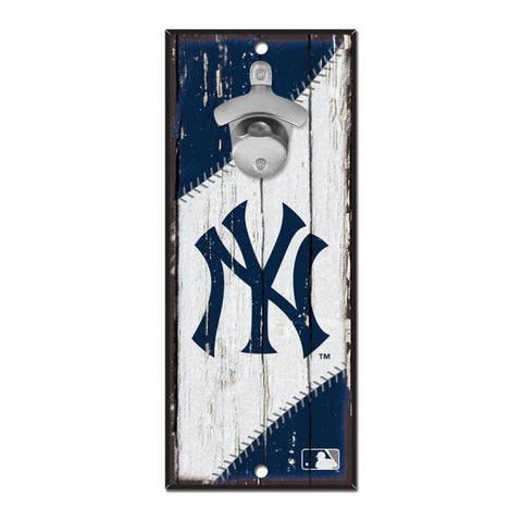 Yankees 5x11 Wood Bottle Opener Sign