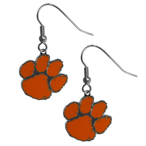 Clemson Earrings Dangle Chrome