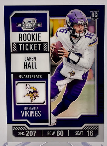 Vikings Jaren Hall 2023 Panini Contenders Optic No.74 #11/99 Rookie Single Card