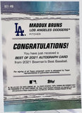 Dodgers Maddux Bruns 2021 Topps Bowmans Best No.B21-MB Autographed Single Card