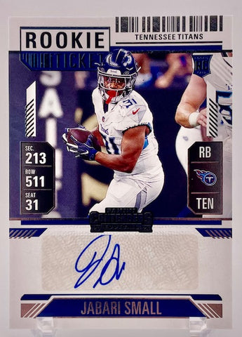 Titans Jabari Small 2024 Panini Contenders No.201 Autographed Rookie Single Card