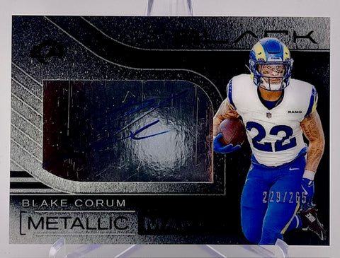 Rams Blake Corum 2025 Panini Black No.MMK-BCM #229/265 Autographed Single Card