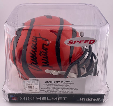 Bengals Mini Helmet Speed - Anthony Munoz - Autographed w/ Tristar Certificate of Authentication