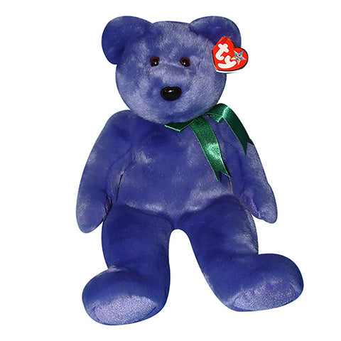 TY Beanie Baby Buddy 14" - Employee the Purple Bear 2000