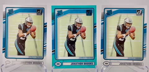 Panthers Jonathon Brooks 2024 Panini Clearly Donruss No.70 Teal & Base (Lot of 3) Single Card