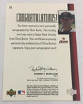 Astros Chris Burke 2001 Upper Deck #0128/1000 Autographed Rookie Single Card