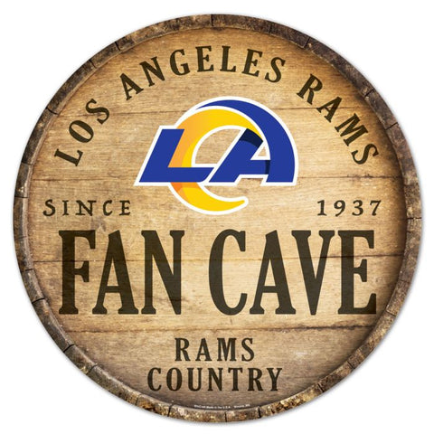 Rams Wood Sign Round 14" Fan Cave