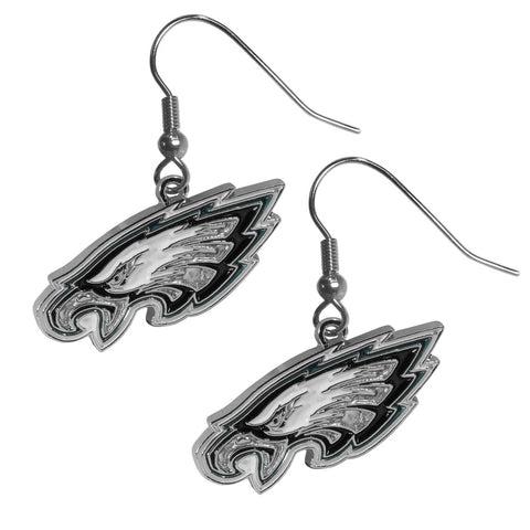 Eagles Earrings Dangle Chrome