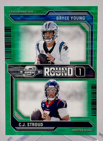 Panthers/Texans Bryce Young/CJ Stroud 2023 Panini Contenders Optic No.RN-1 #23/30 Rookie Single Card