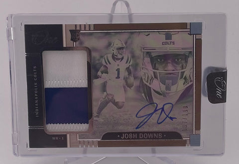 Colts Josh Downs 2023 Panini One No.19 #037/199 Autographed Relic Rookie Single Card