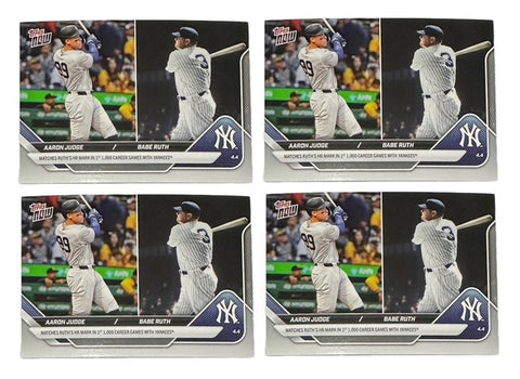 Yankees Aaron Judge/Babe Ruth 2025 Topps Now No. 40 (Lot of 4) Single Card