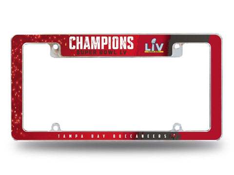 Buccaneers Super Bowl 55 Champs Chrome License Plate Frame All Over