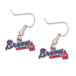 Braves Earrings Dangle Logo Silver