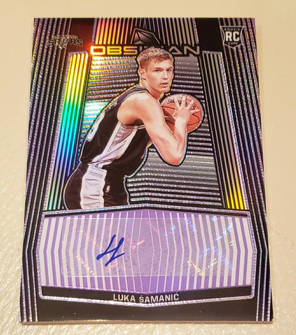 Spurs Luka Samanic 2019-20 Obsidian Basketball #31/75 Autographed Rookie Single Card