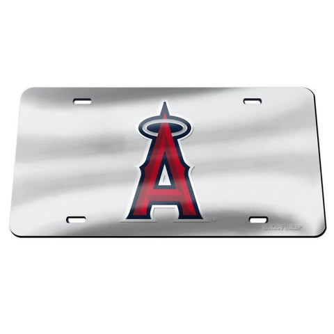 Angels Laser Cut License Plate Tag Acrylic Silver