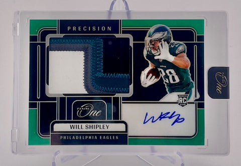 Eagles Will Shipley 2024 Panini One No.326 #34/40 Autographed Relic Rookie Single Card