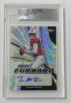 Tanner McKee 2022 Leaf Flash Pre-Production 1/1 Silver Sparkle Autographed Rookie Single Card