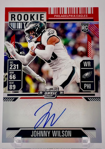 Eagles Johnny Wilson 2024 Panini Contenders Optic No.133 #042/175 Autographed Rookie Single Card