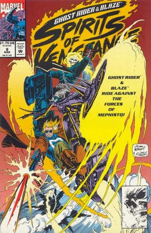 Ghost Rider and Blaze: Spirits of Vengeance Issue #8 March 1993 Comic Book