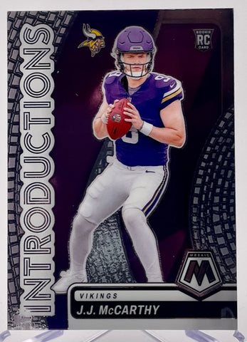 Vikings JJ McCarthy 2024 Panini Mosaic No.5 Rookie Single Card