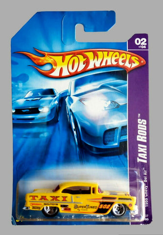 2007 HW Taxi Rods 02/04 - 1955 Chevy Bel Air Yellow - Hot Wheels #050/180