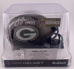 Packers Mini Helmet Speed Salute to Service - James Lofton - Autographed w/ Tristar Certificate of Authentication