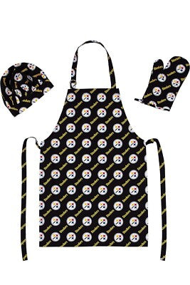 Steelers 3-Piece Apron, Oven Mitt & Chef Hat Set