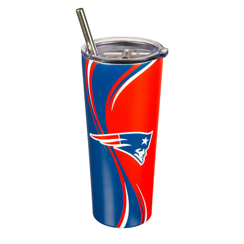 Patriots 20oz Stainless Steel Tumbler w/ Straw and Cleaning Brush