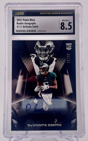 Eagles DeVonta Smith 2021 Panini Black No.111 #35/35 CSG Graded 8.5 Autographed Rookie Single Card