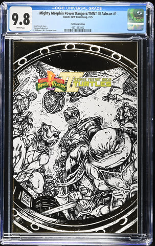 Mighty Morphin Power Rangers/ TMNT III Ashcan Foil Stamp Edition Issue #1 July 2025 CGC Graded 9.8 Comic Book