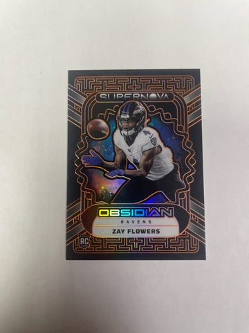 Ravens Zay Flowers 2023 Panini Obsidian No.18 #20/65 Rookie Single Card