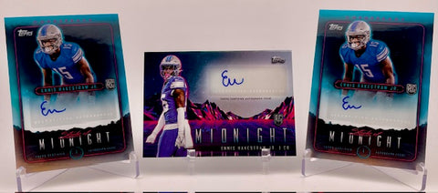 Lions Ennis Rakestraw Jr 2024 Topps Midnight No. SMA-ER/RHS-ER (Lot of 3) Autographed Rookie Single Card