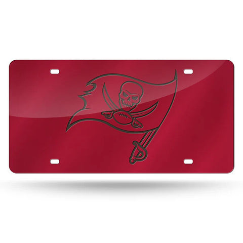 Buccaneers Laser Cut License Plate Tag Color Red Logo